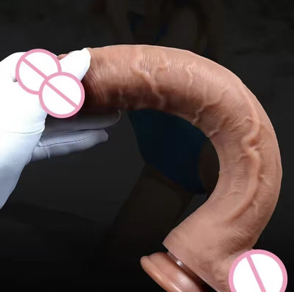 Oversized Realistic Silicone Dildo with Strong Suction Cup