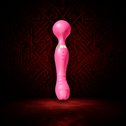Dual head vibrating wand massager 8 modes – powerful body massager – body safe adult toy | Strawberry Pleasure