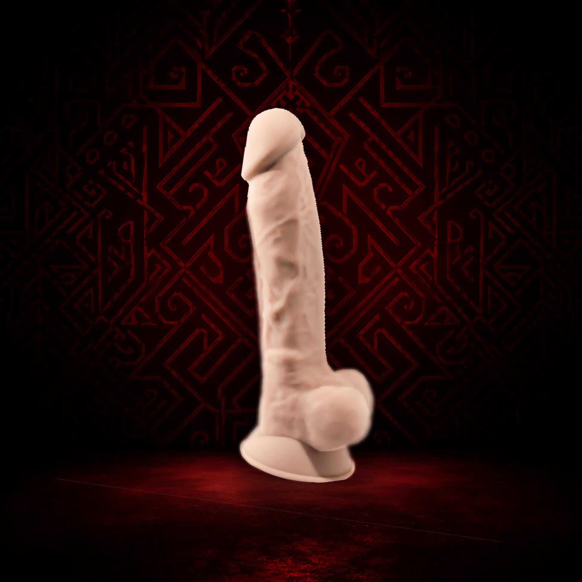 Sexual product on a red patterned background